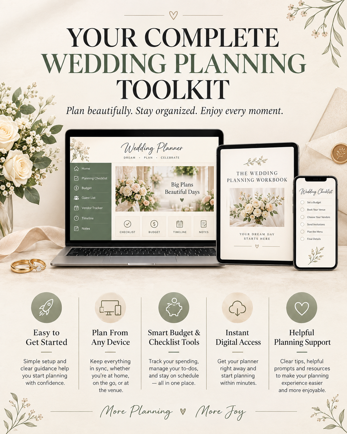 Wedding Planner Spreadsheet | Budget Tracker, Guest List, Seating Chart, Timeline & Checklist Template (Excel & Google Sheets)