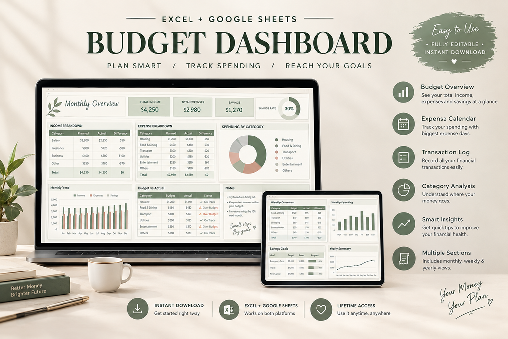 Wedding Planner Spreadsheet | Budget Tracker, Guest List, Seating Chart, Timeline & Checklist Template (Excel & Google Sheets)